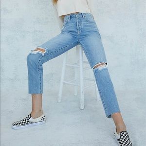 NWT pacsun light blue ultra high waisted slim fit mom jeans